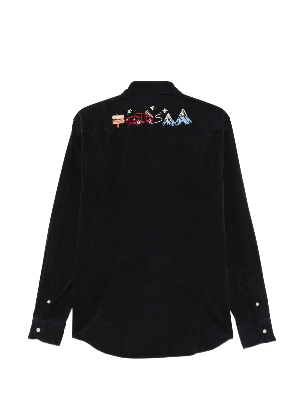 MC2 Saint Barth x St. Moritz embroidered corduroy shirt Blauw