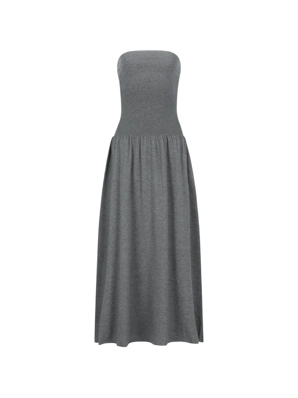 Amomento shirring strapless maxi dress - Gris Amomento shirring strapless maxi dress - Gris