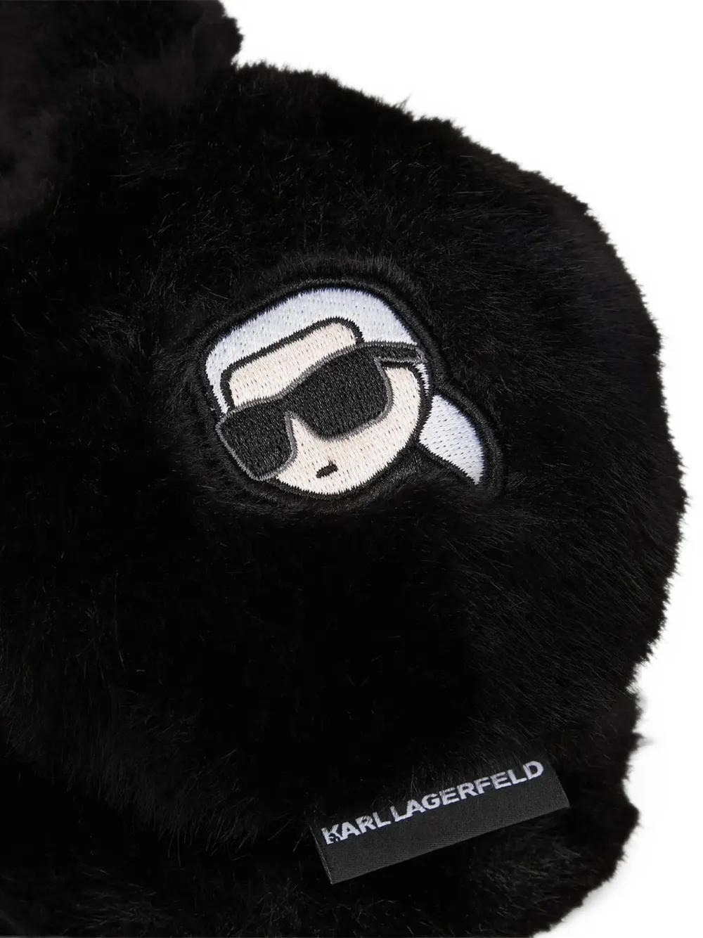 Karl Lagerfeld Ikon oorwarmers van imitatiebont Zwart