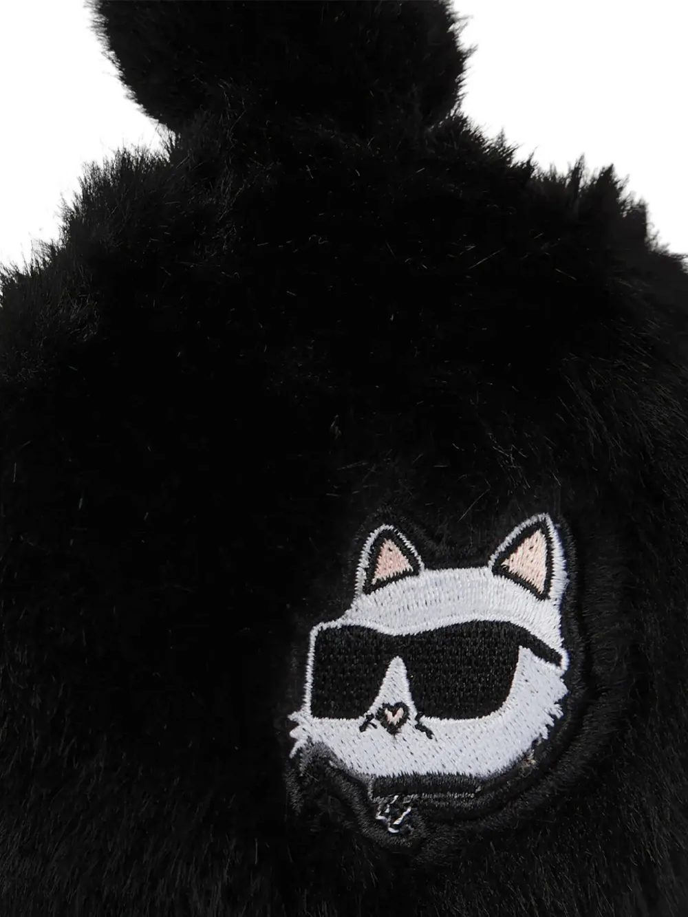 Karl Lagerfeld Ikon oorwarmers van imitatiebont Zwart
