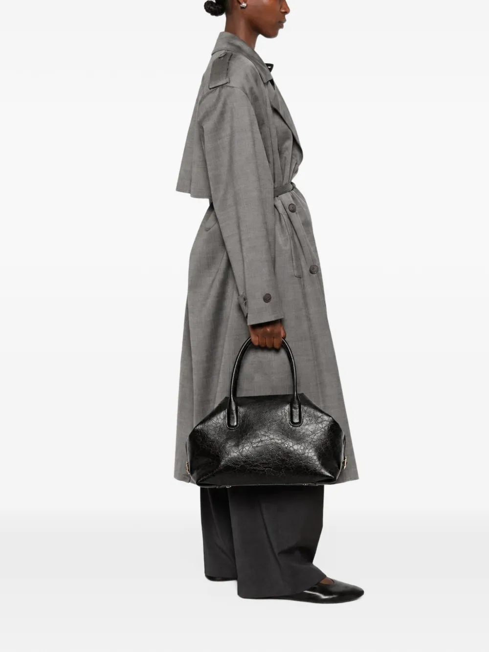 Themoirè small Talia Trank crinkled tote bag - Black