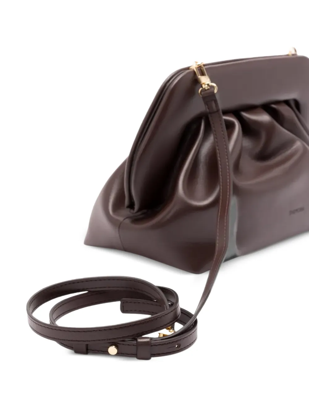 Themoirè small Bios gathered shoulder bag Bruin