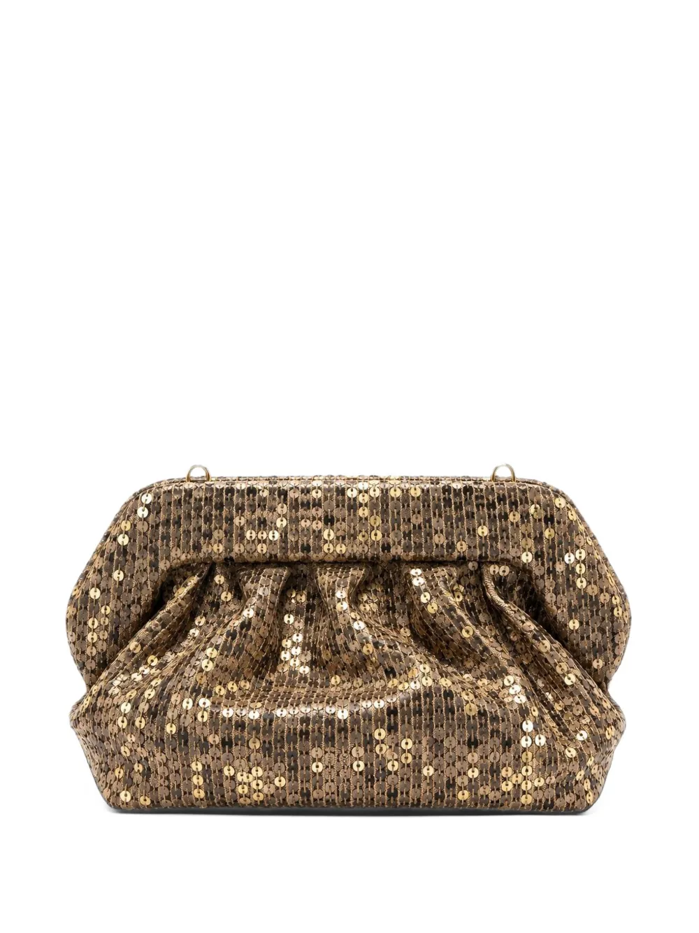 Themoirè small Bios sequin-embellished crossbody bag - Oro