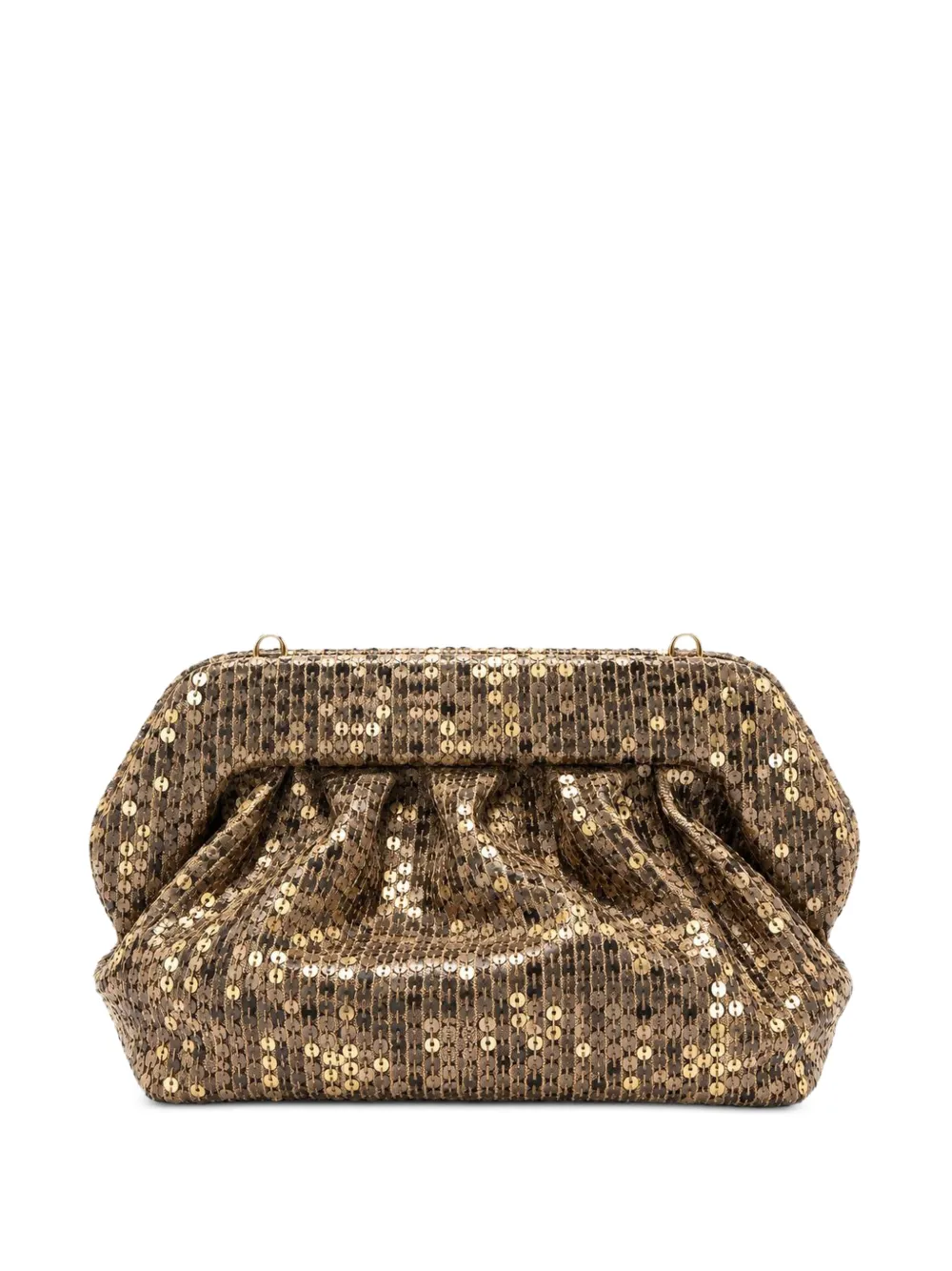 Themoirè small Bios sequin-embellished crossbody bag - Oro