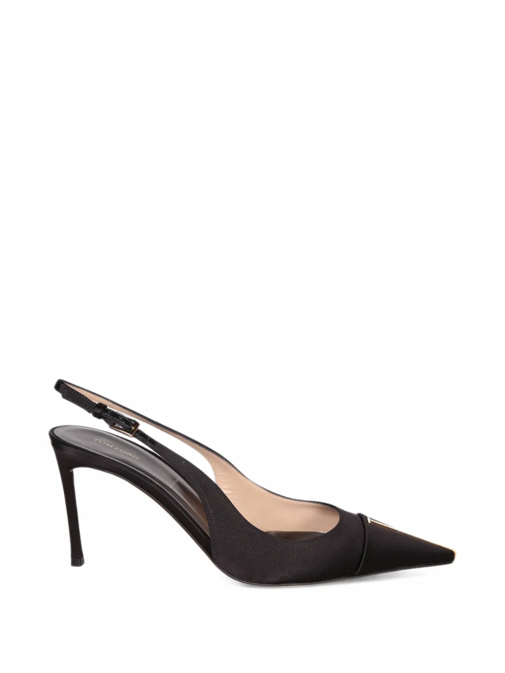 TOM FORD satin and crystal Thea slingback pumps - Schwarz