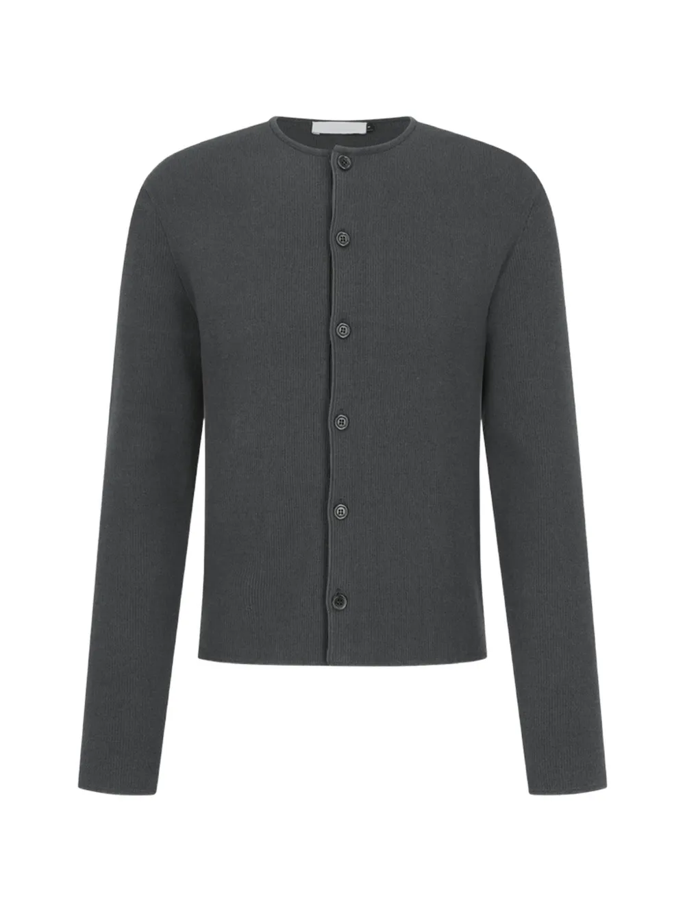 Amomento ribbed-knit button-up cardigan - Gris Amomento ribbed-knit button-up cardigan - Gris