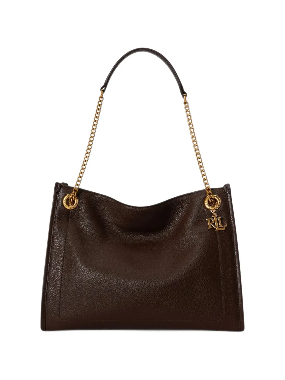 Lauren Ralph Lauren medium Bradley pebbled-leather tote bag - Marron