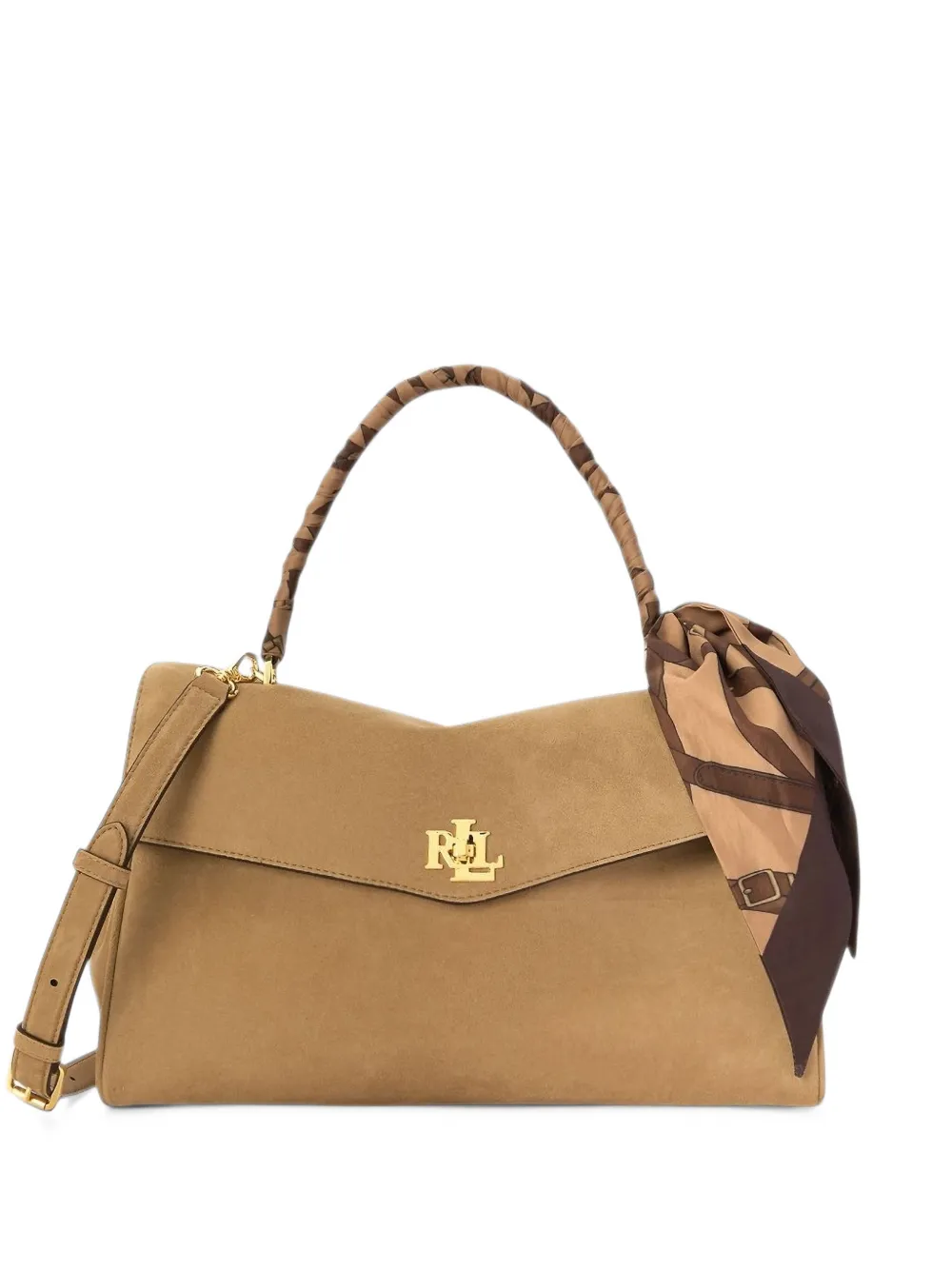 Lauren Ralph Lauren Small Farrah suede tote bag - Tons neutres