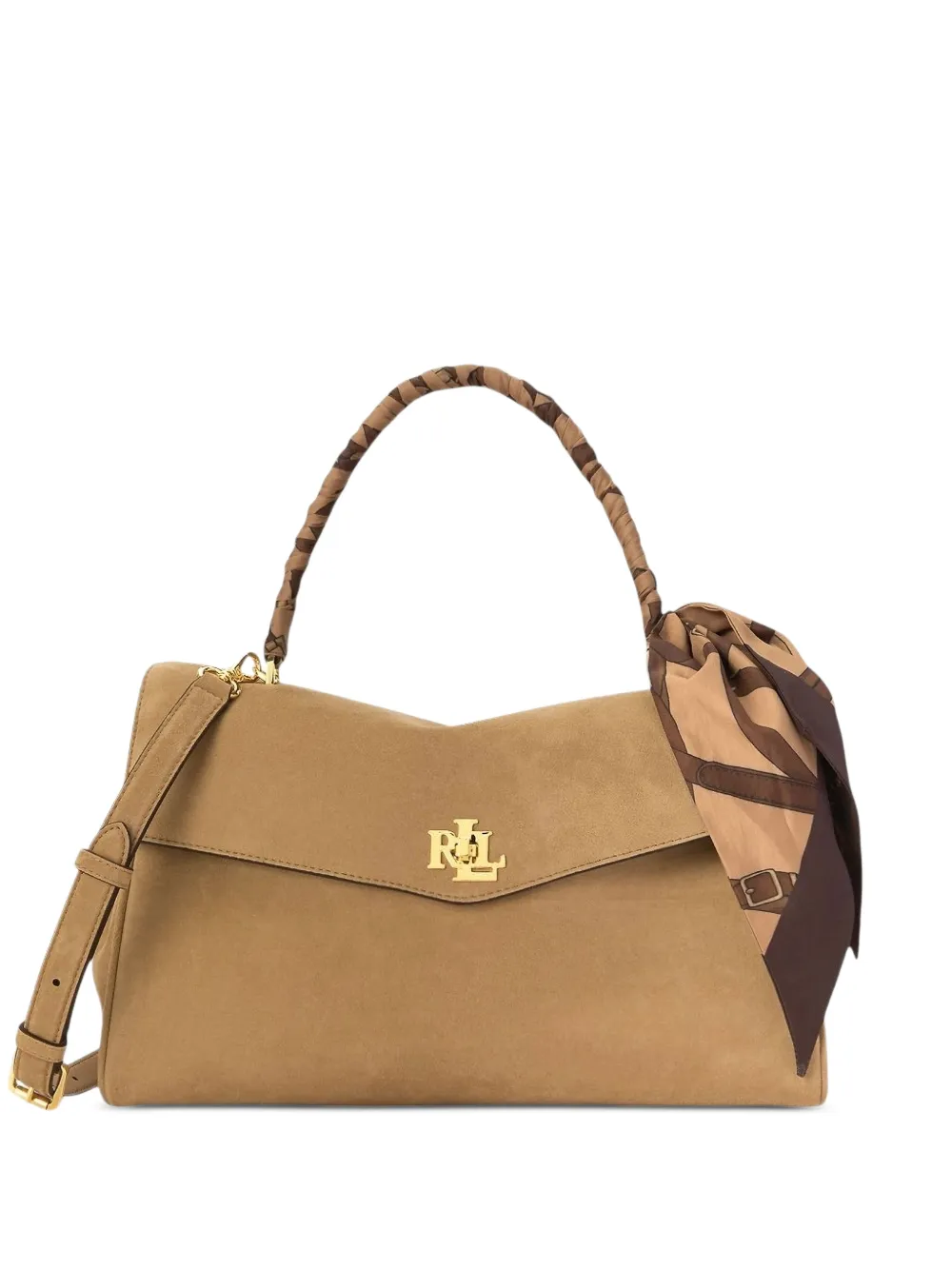Lauren Ralph Lauren Small Farrah suede tote bag - Toni neutri