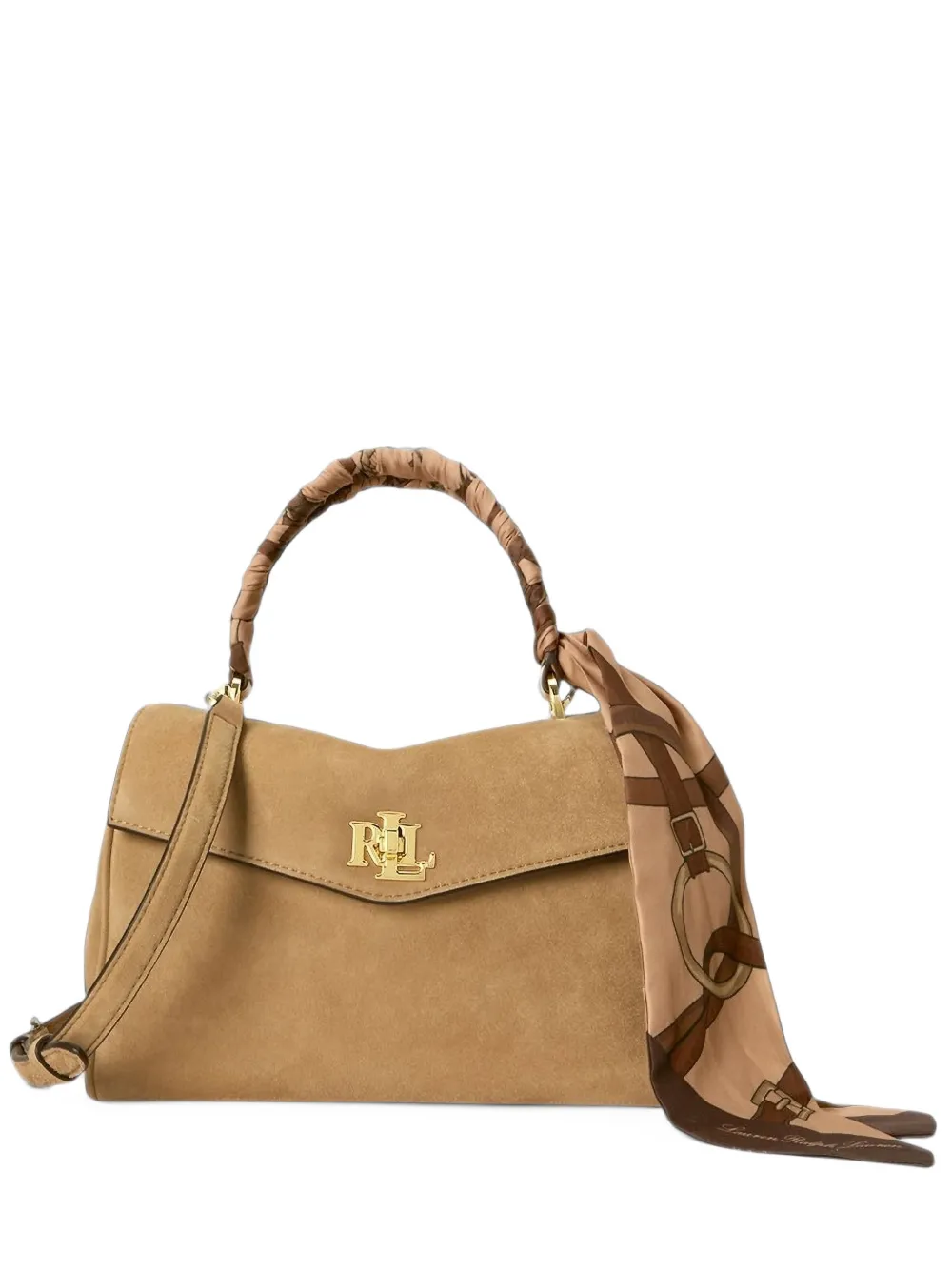 Lauren Ralph Lauren Farrah suede tote bag - Tons neutres
