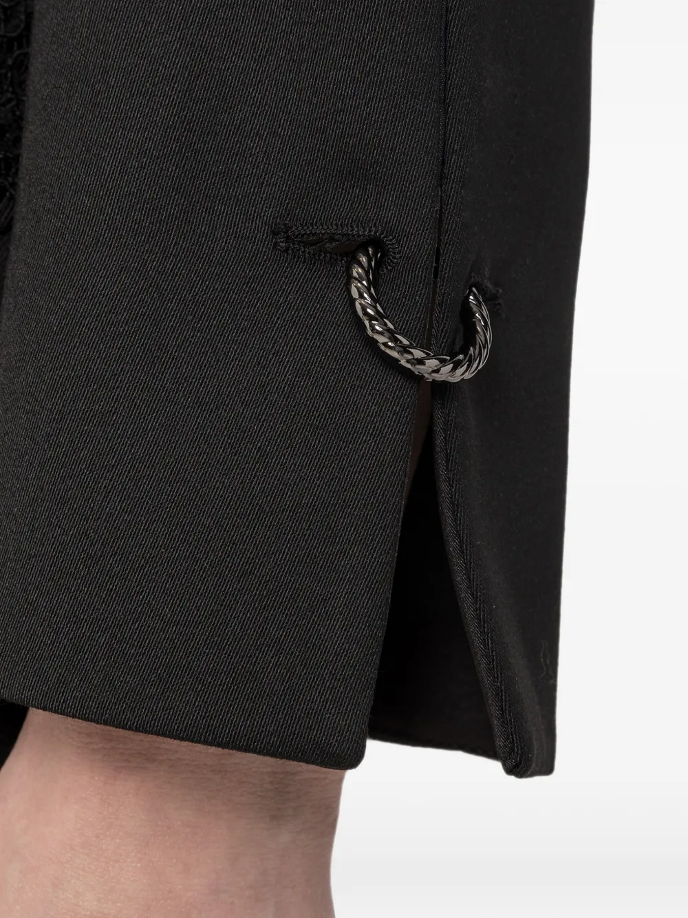 NISSA Cropped oversized blazer van wolblend Zwart