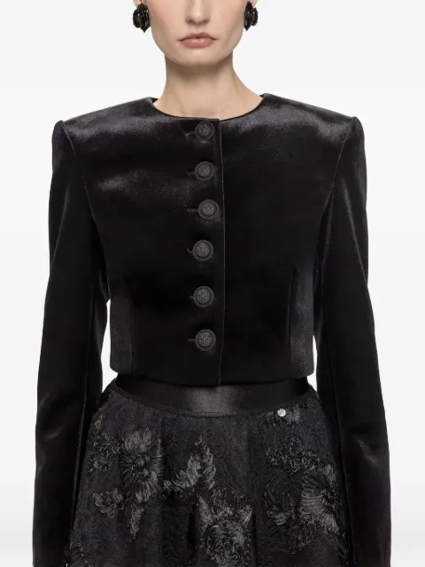 NISSA cropped velvet jacket