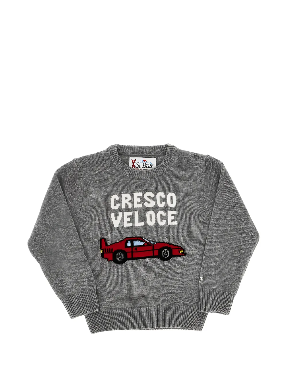 MC2 Saint Barth Kids Douglas intarsia-knit crew-neck sweater Grijs