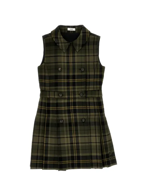 Fendi Kids check-pattern double-breasted dress