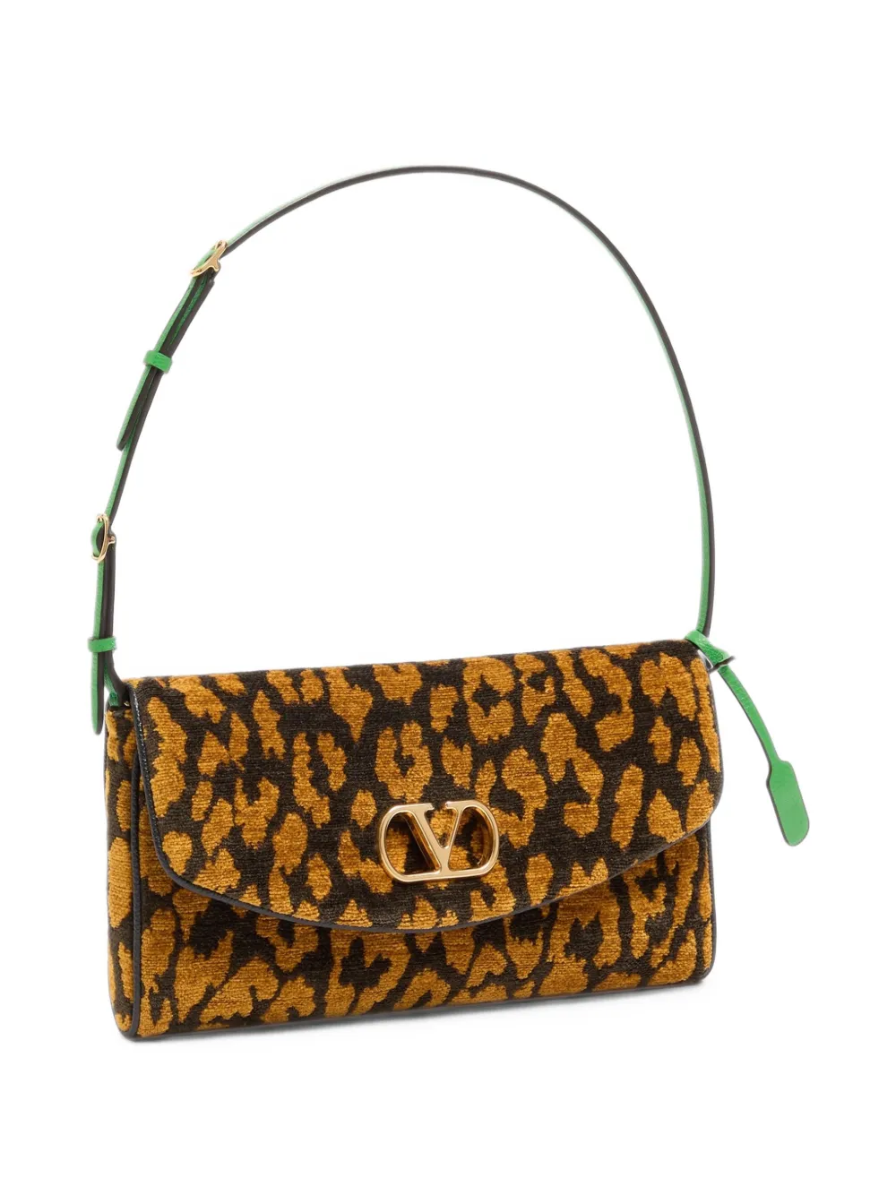 Valentino Garavani Kleine Devain schoudertas van animalier-jacquard Beige