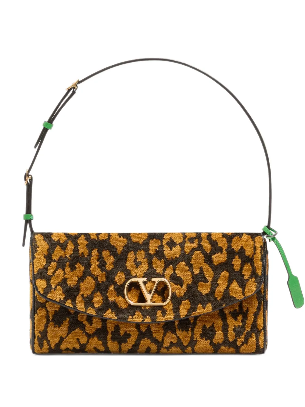 Valentino Garavani Borsa a spalla Devain piccola in tessuto animalier jacquard - Toni neutri