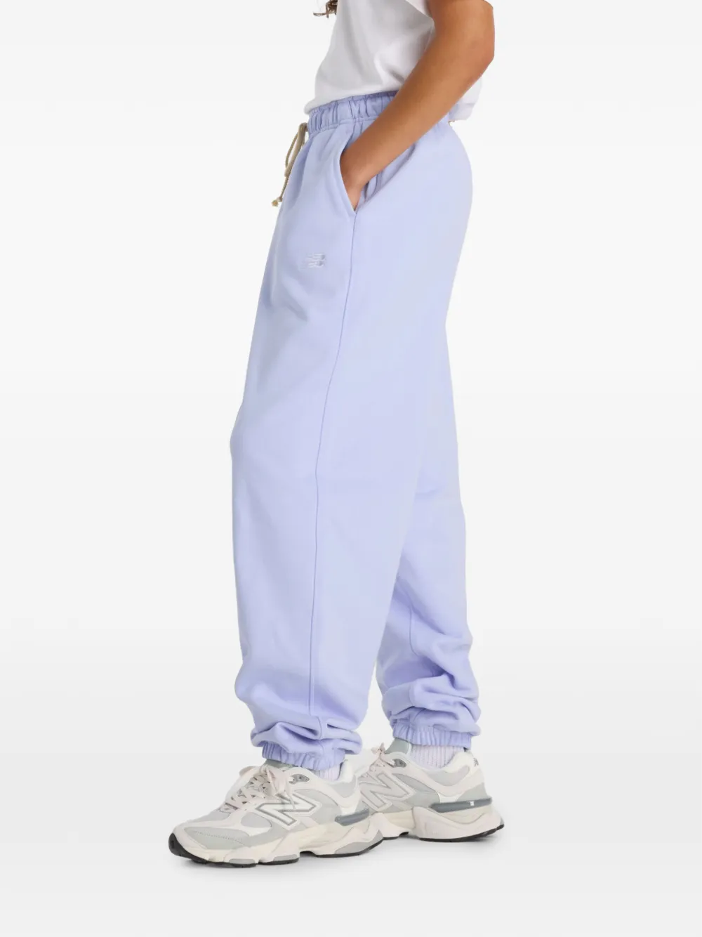 New Balance Athletics badstof joggingbroek Blauw