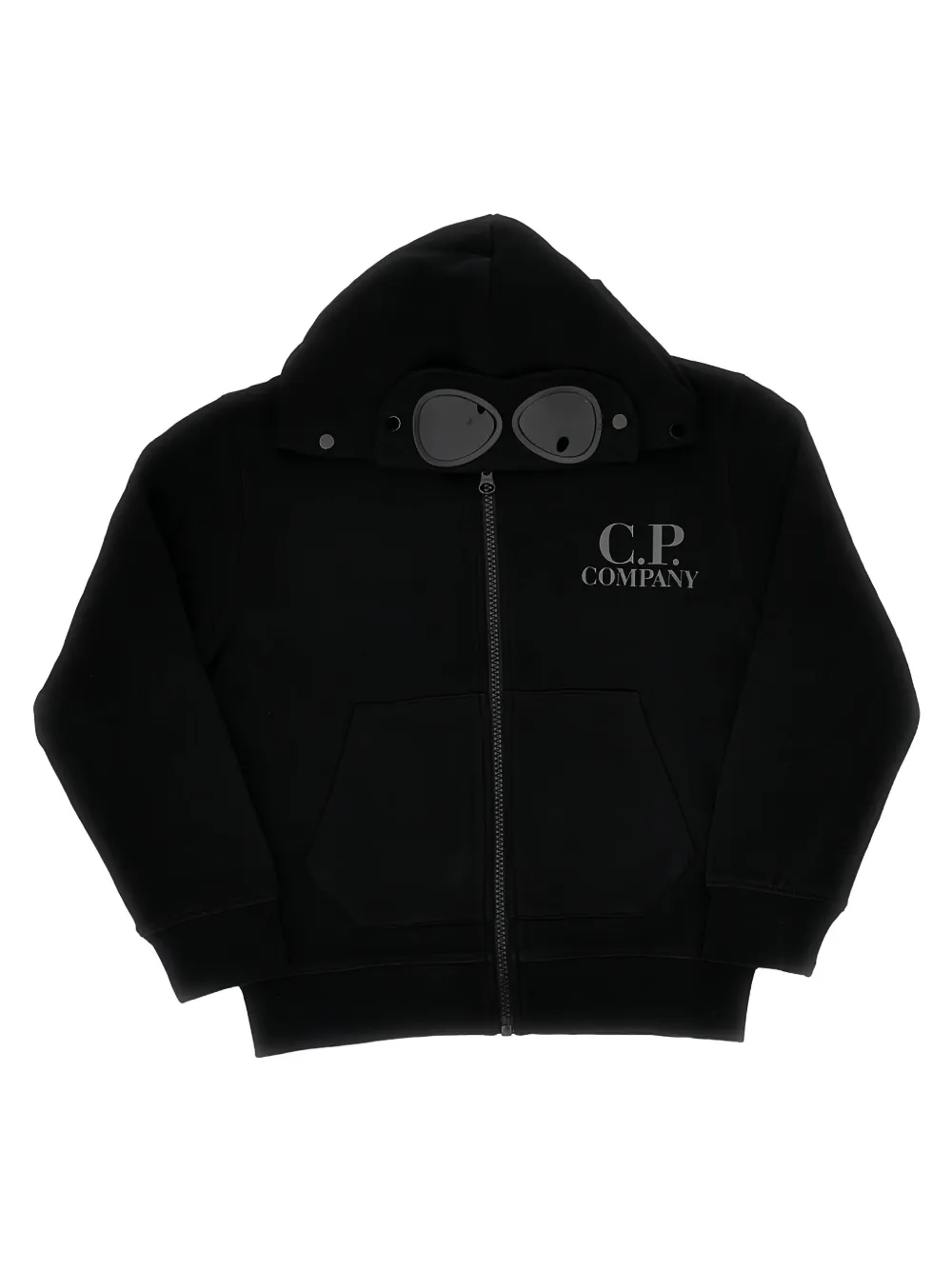 C.P. Company Kids goggle-detail zip-up hoodie Zwart