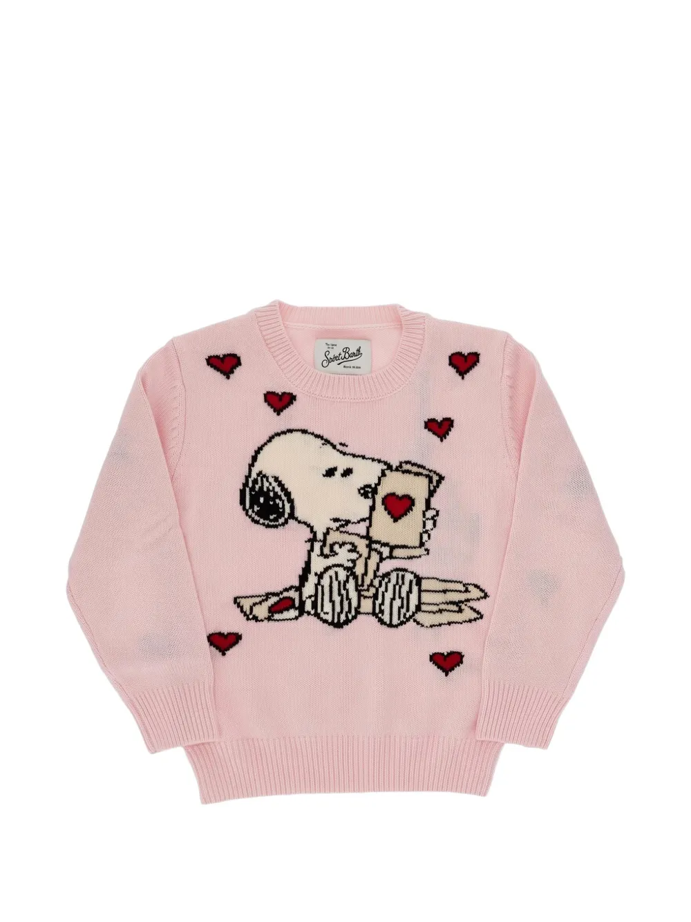 MC2 Saint Barth Kids x Peanuts Snoopy trui met hart-intarsia Roze