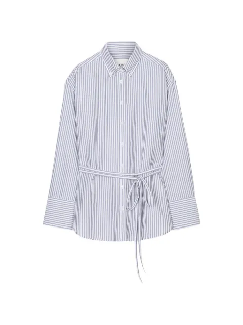 Closed striped belted shirt