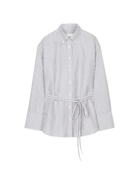 Closed striped belted shirt