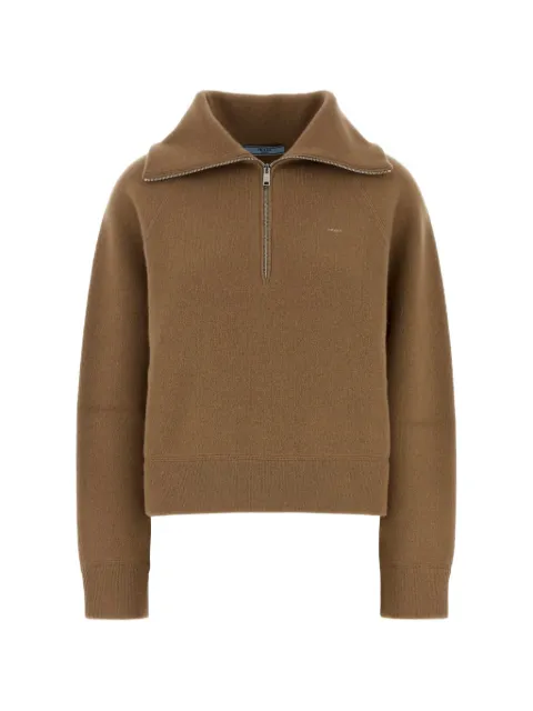 Prada Maglione in cashmere con mezza zip