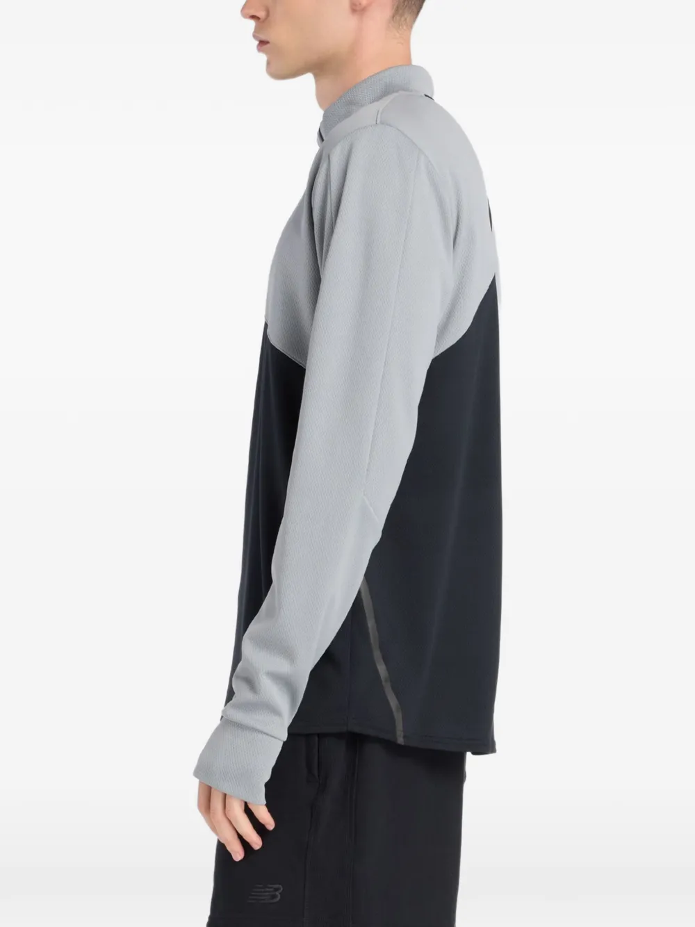 New Balance Sweater met vlakken en kwartrits Grijs