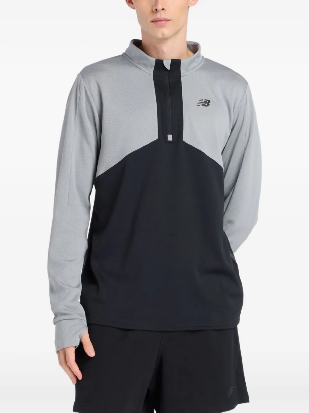 New Balance quarter-zip panelled sweatshirt - Grigio
