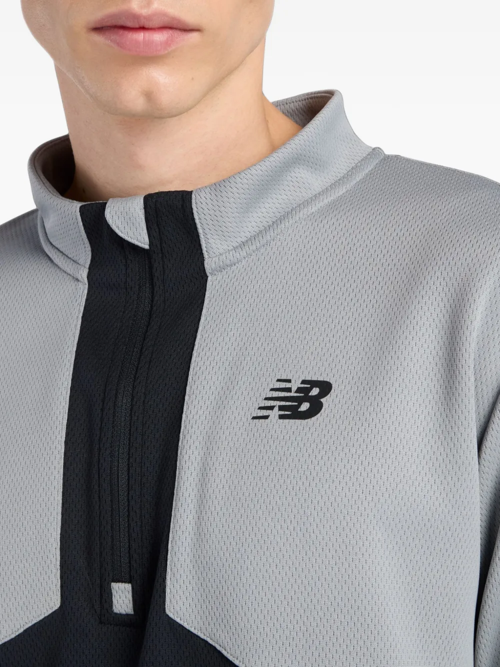 New Balance Sweater met vlakken en kwartrits Grijs