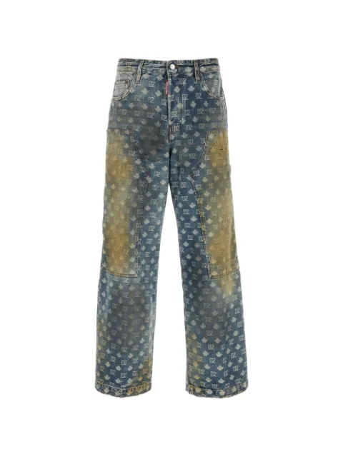 DSQUARED2 monogram-print panelled jeans