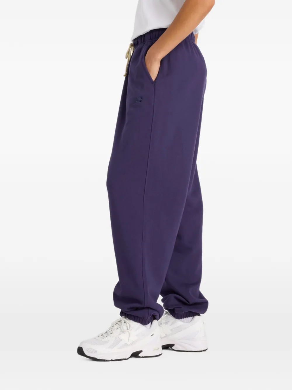 New Balance Athletics badstof joggingbroek Blauw