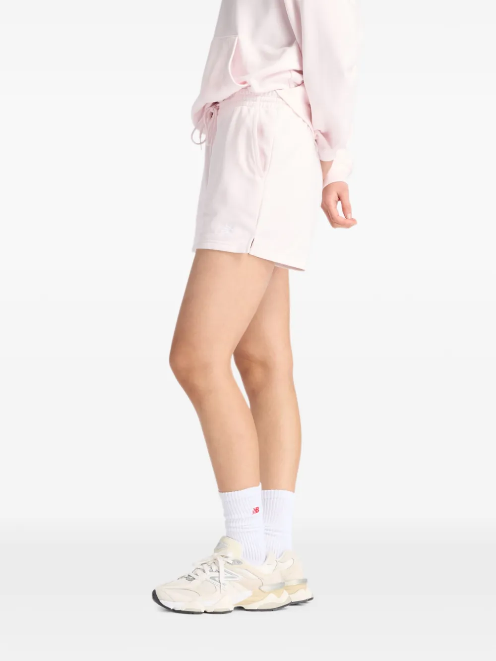 New Balance Sport Essentials badstof shorts Roze