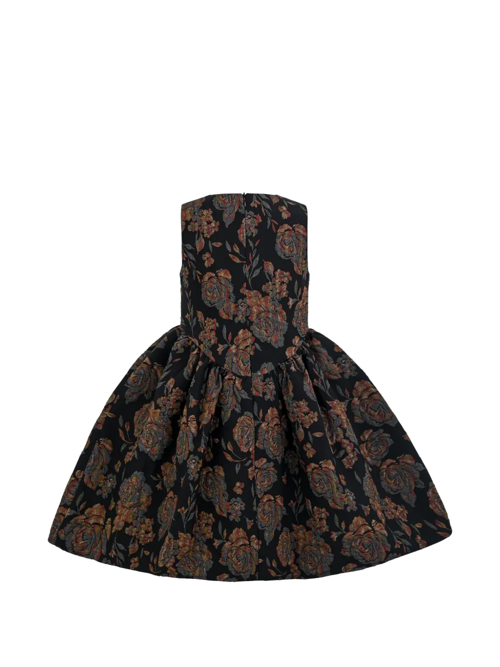 Tulleen Emelina geplooide jurk met bloemen-print Zwart