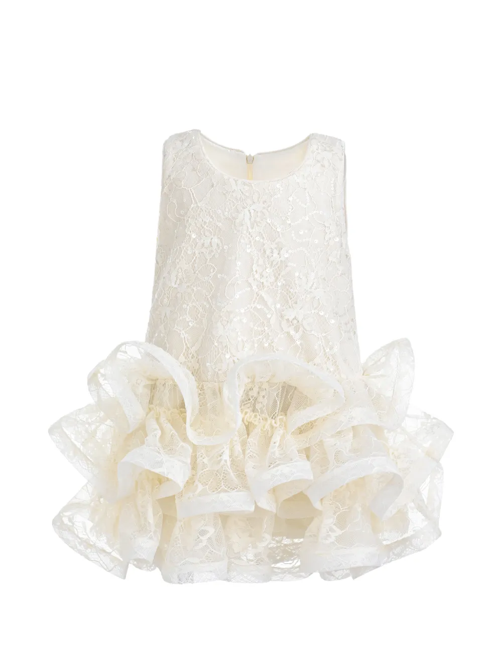 Tulleen Yelena lace ruffled dress - Toni neutri