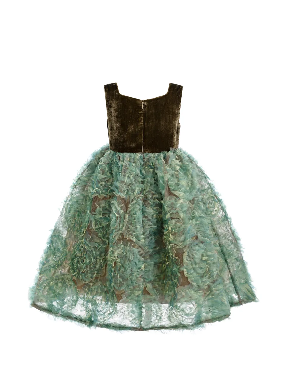 Tulleen Bellina jurk met textuur Groen