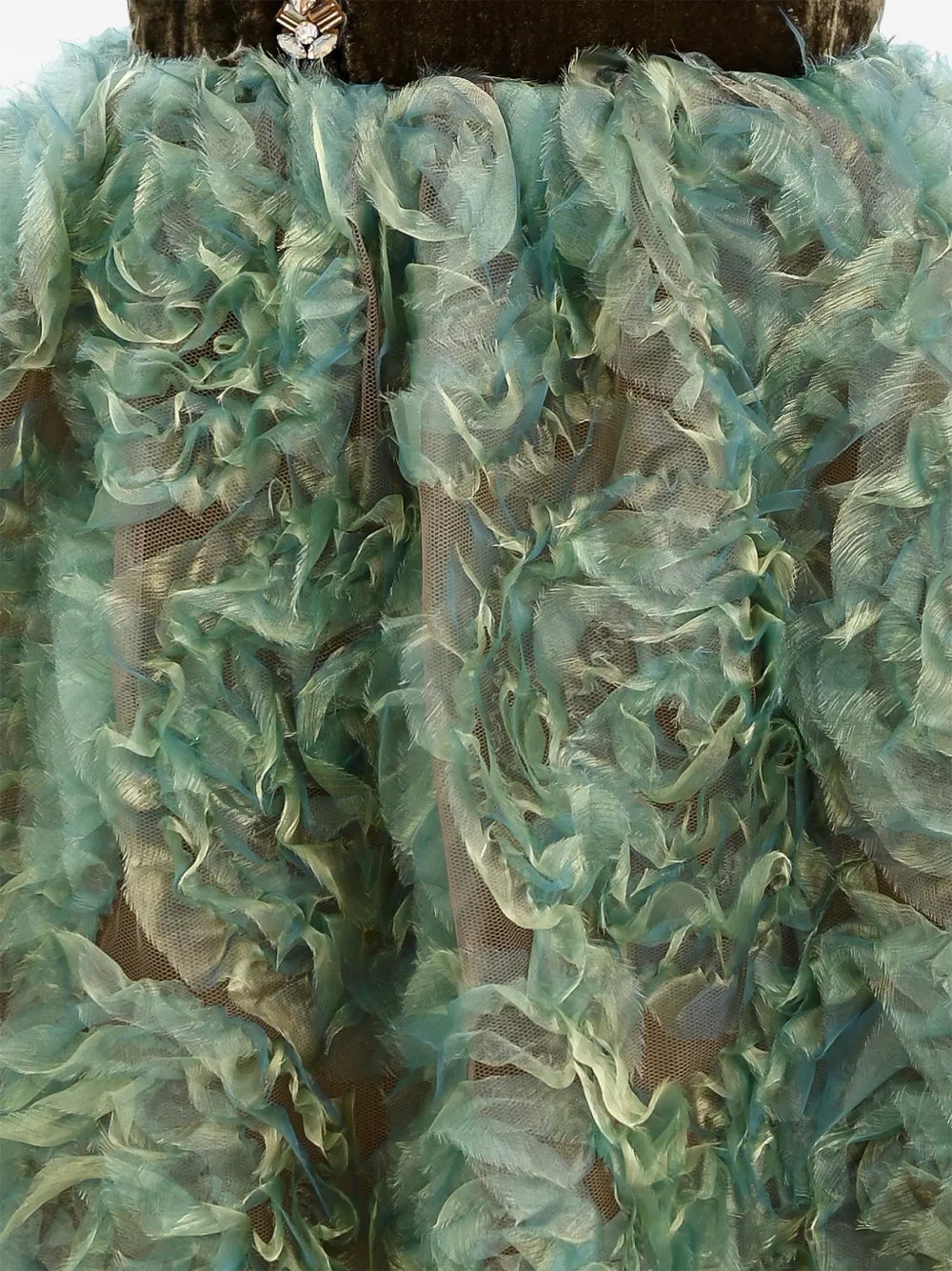 Tulleen Bellina jurk met textuur Groen