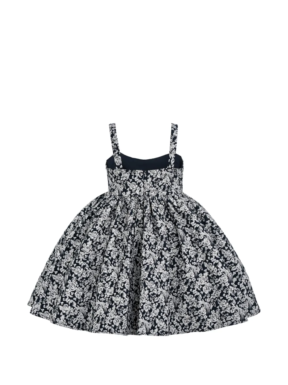 Tulleen Danica jurk met bloemen-print en strik aan de voorkant Blauw
