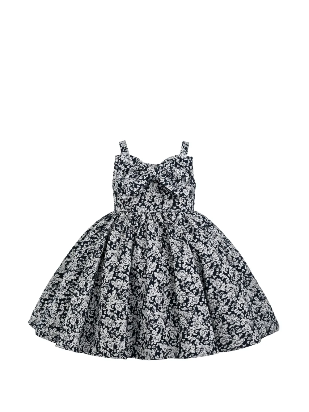 Tulleen Danica floral-print bow-front dress - Bleu