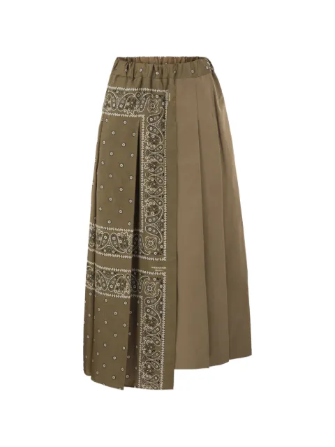 Weekend Max Mara printed twill and cotton drill skirt - tobacco