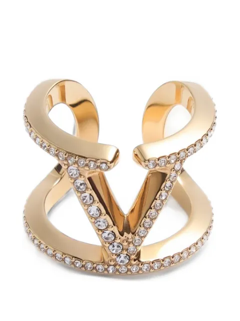 Valentino Garavani anillo VLogo Signature con strass