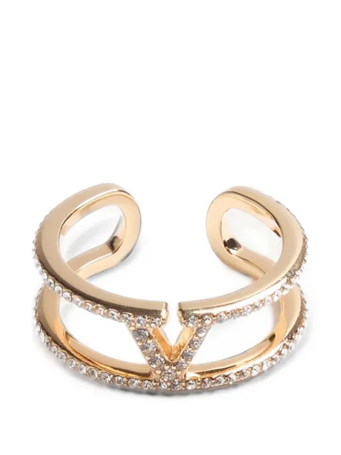 Valentino Garavani Vlogo Signature rhinestone ring in metal and Swarovski® crystals