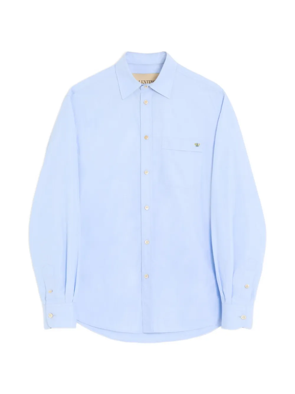 Valentino Garavani butterfly-embroidered fil-à-fil shirt - Bleu Valentino Garavani butterfly-embroidered fil-à-fil shirt - Bleu