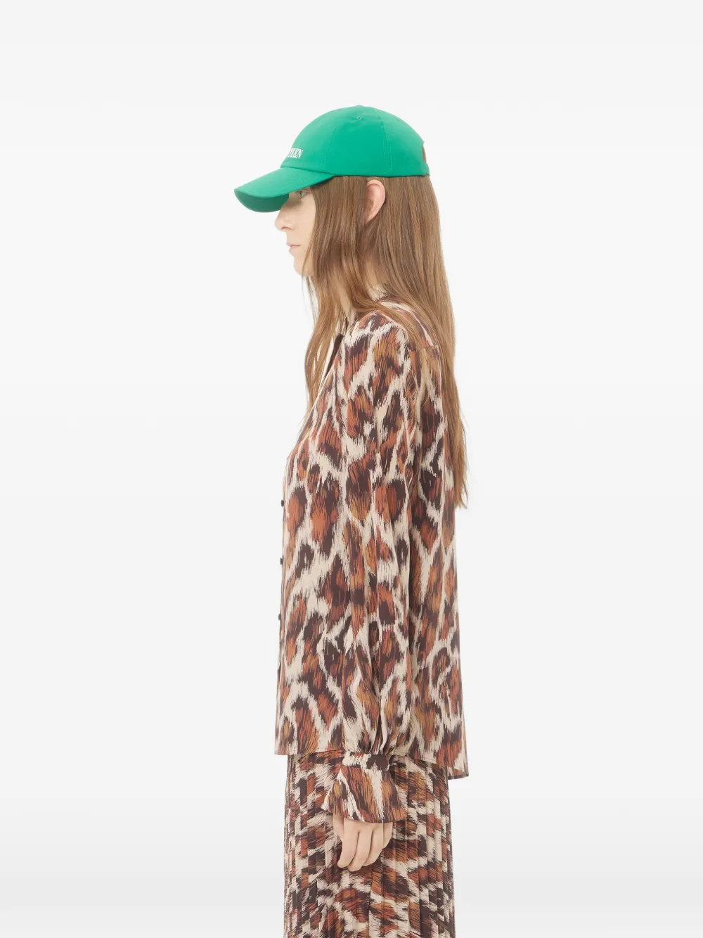 Valentino Garavani silk shirt with animalier print Bruin