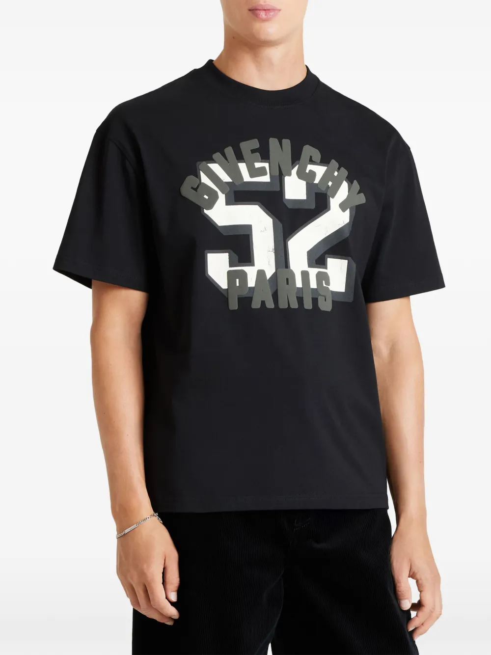 Givenchy Boxy-fit katoenen T-shirt met Paris 52-print Zwart