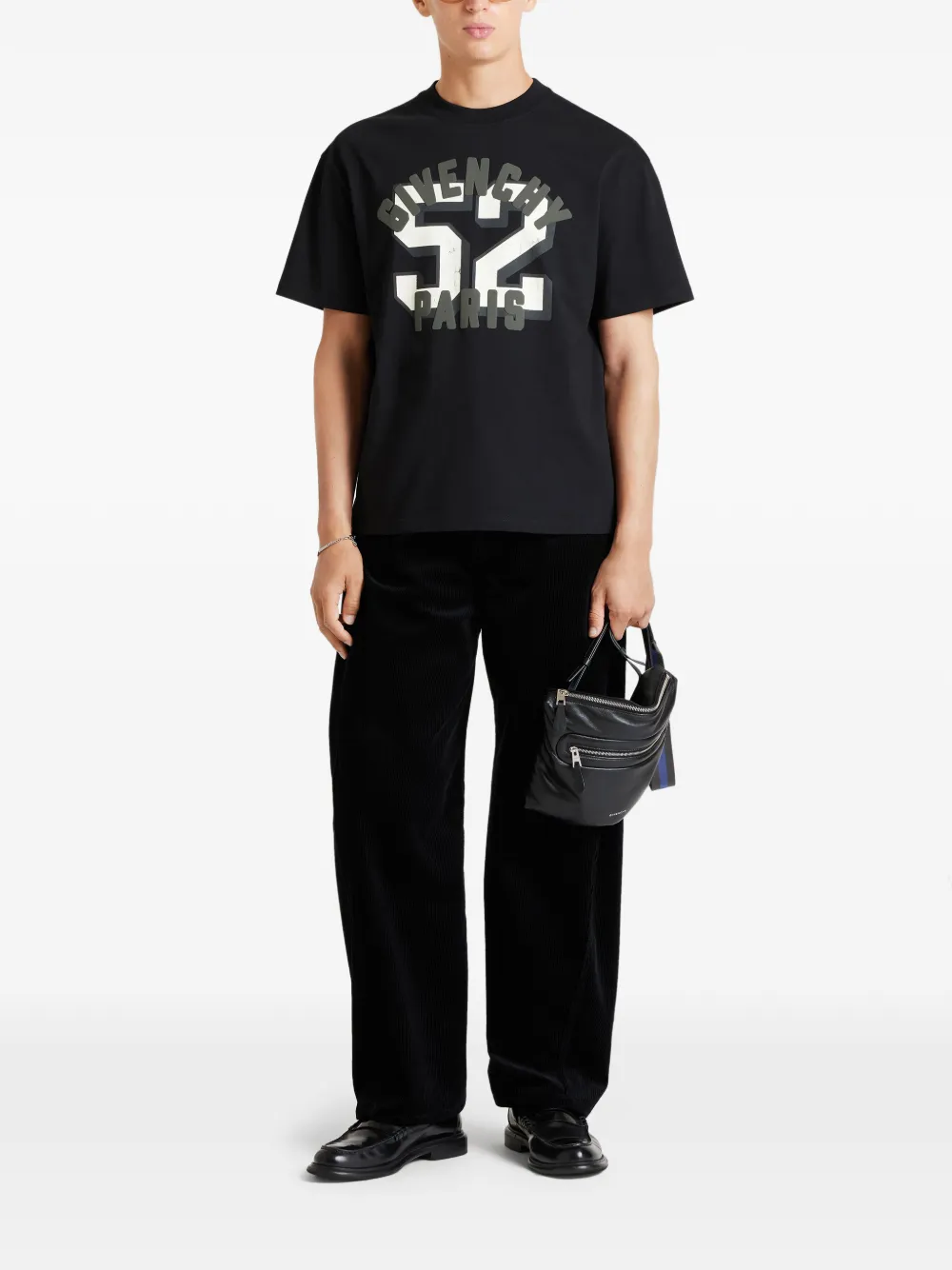 Givenchy Boxy-fit katoenen T-shirt met Paris 52-print Zwart