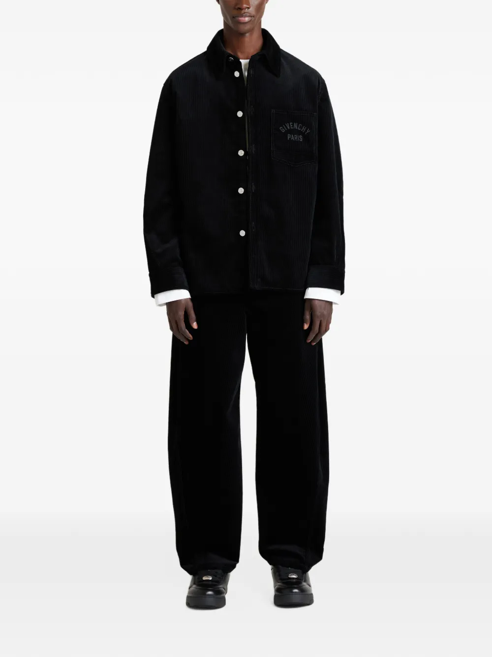 Givenchy Couture Seam ribfluwelen shirtjack Zwart