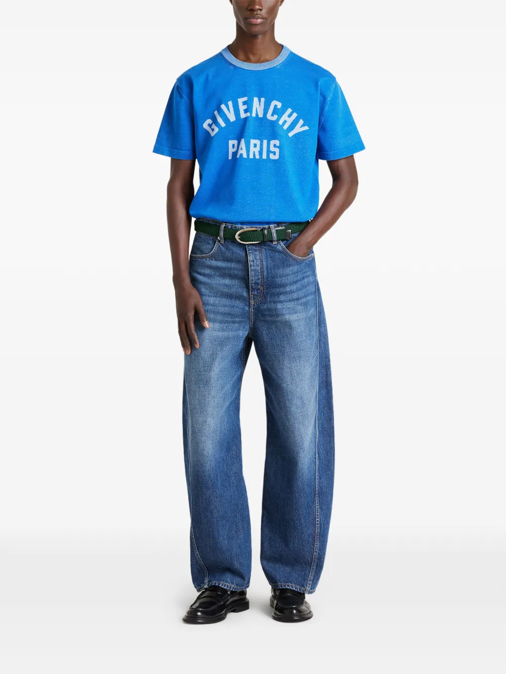 Givenchy Gebreid T-shirt met Paris-jacquard Blauw