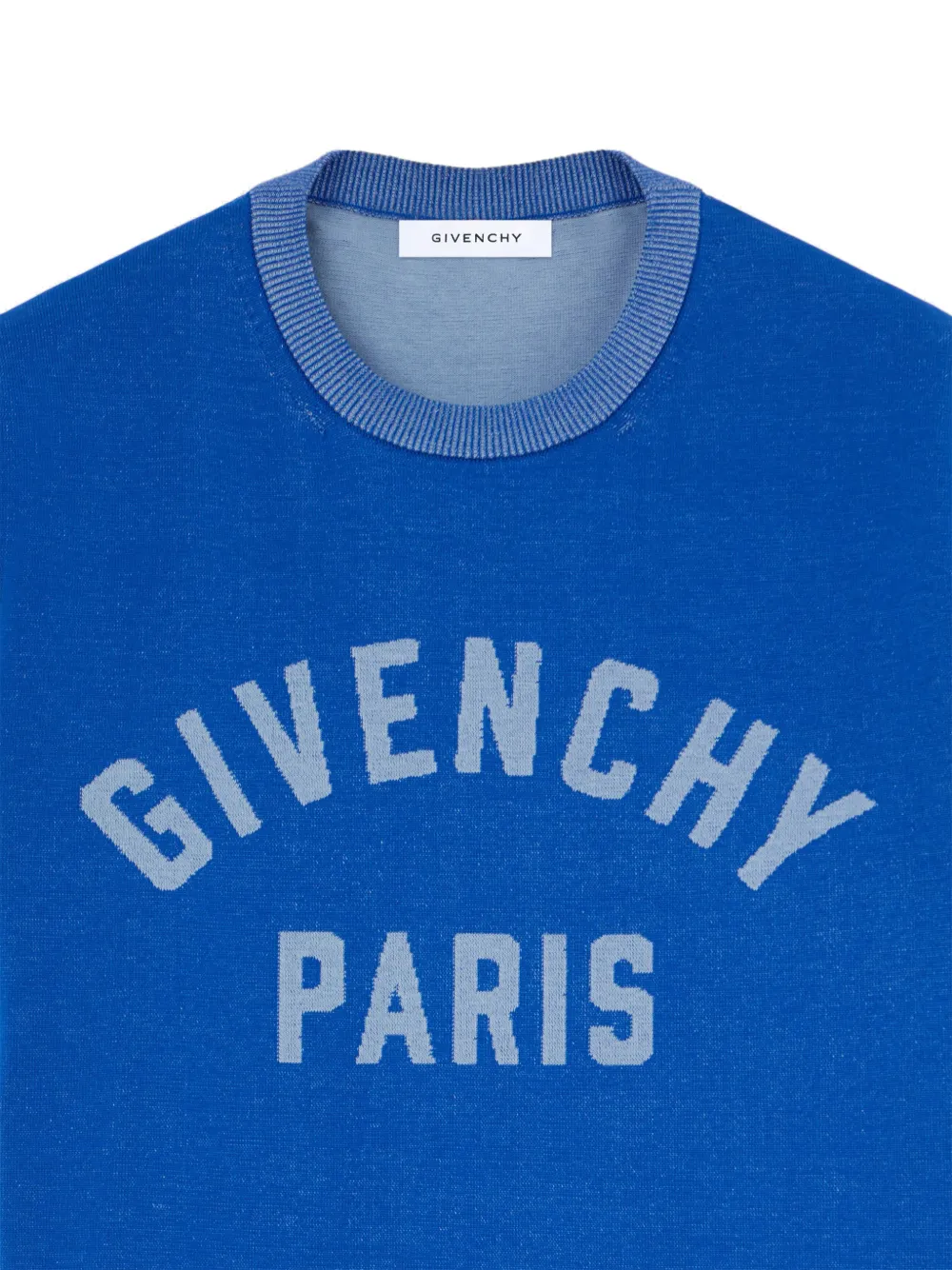 Givenchy Gebreid T-shirt met Paris-jacquard Blauw