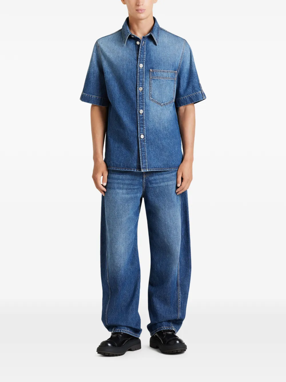 Givenchy Couture Seam denim overhemd Blauw