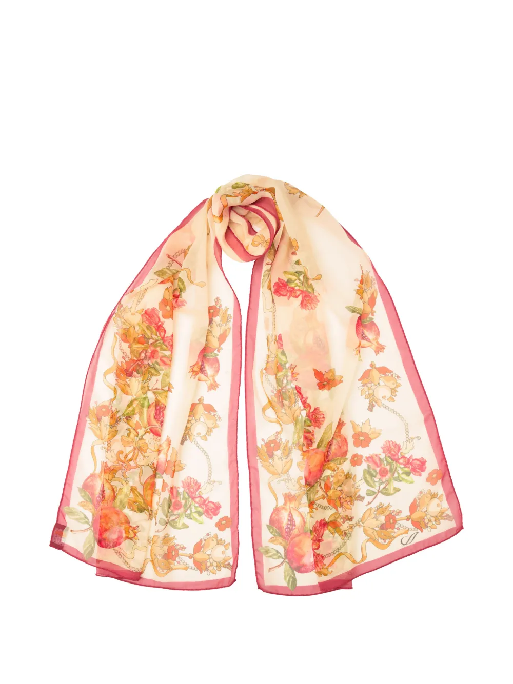 Elizabetta Persephone pomegranate-print scarf - Rosa